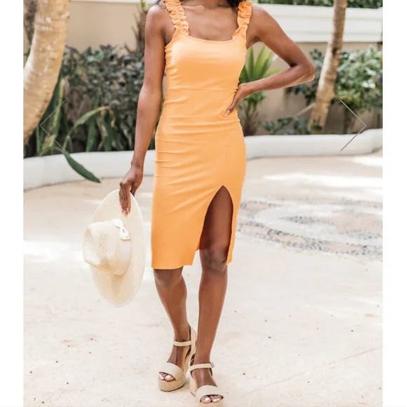 Pink Lily Small Orange Dress - Picture 1 of 3